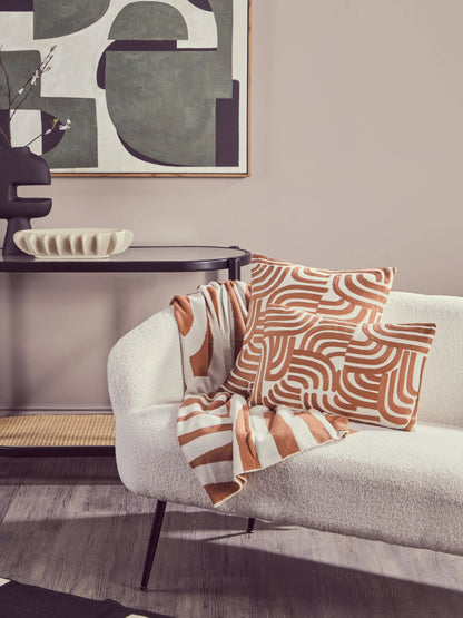 Visby Natural Terracotta Square Cushion image 4