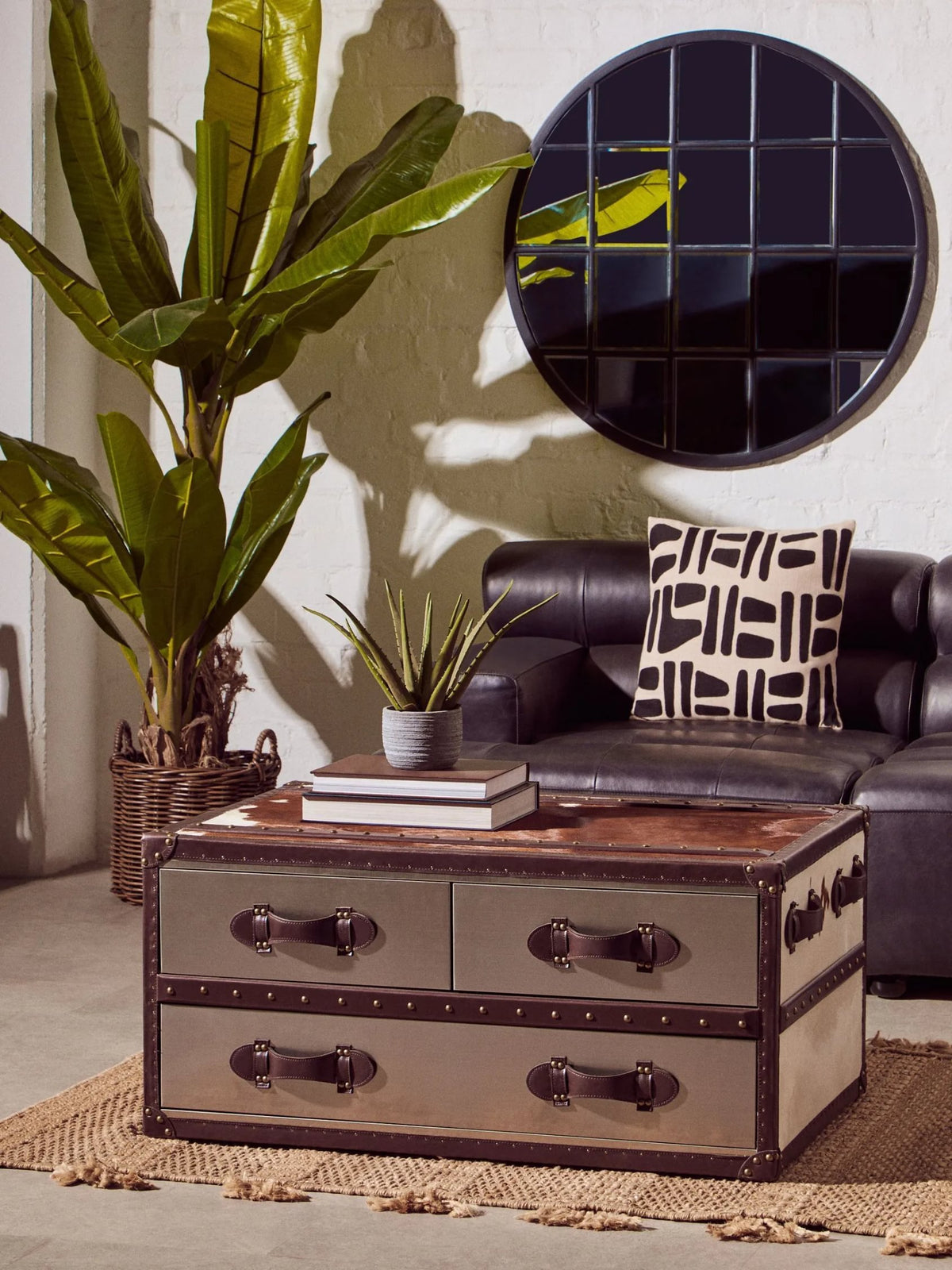 Tentera Brown White Hair-on Coffee Table image 7