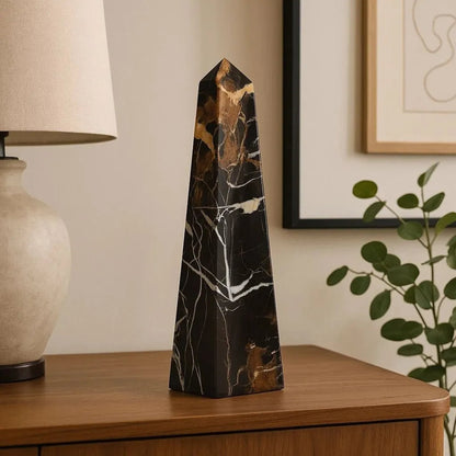 Olavik Large Black Marble Obelisk