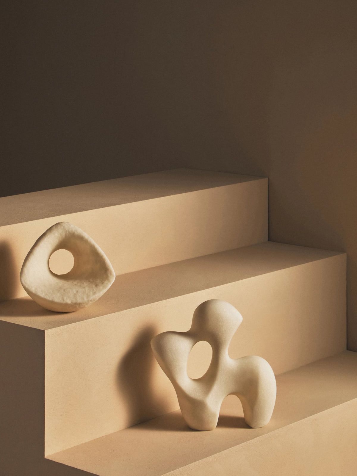 Trosvik Cream Textured Geometric Sculpture image 5