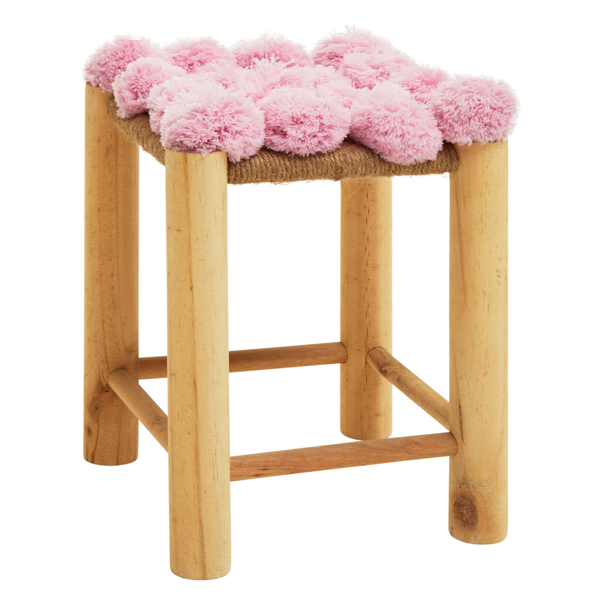 Kajvik Village Pink Pom Pom Stool