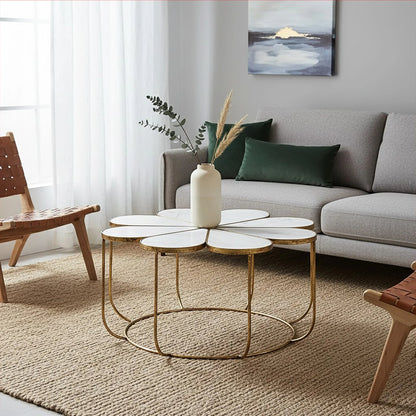Shorehira Petal Coffee Marble Table image 8