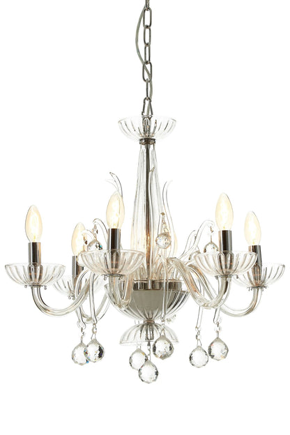 Covelleth 6 Bulb Clear Crystal Chandelier