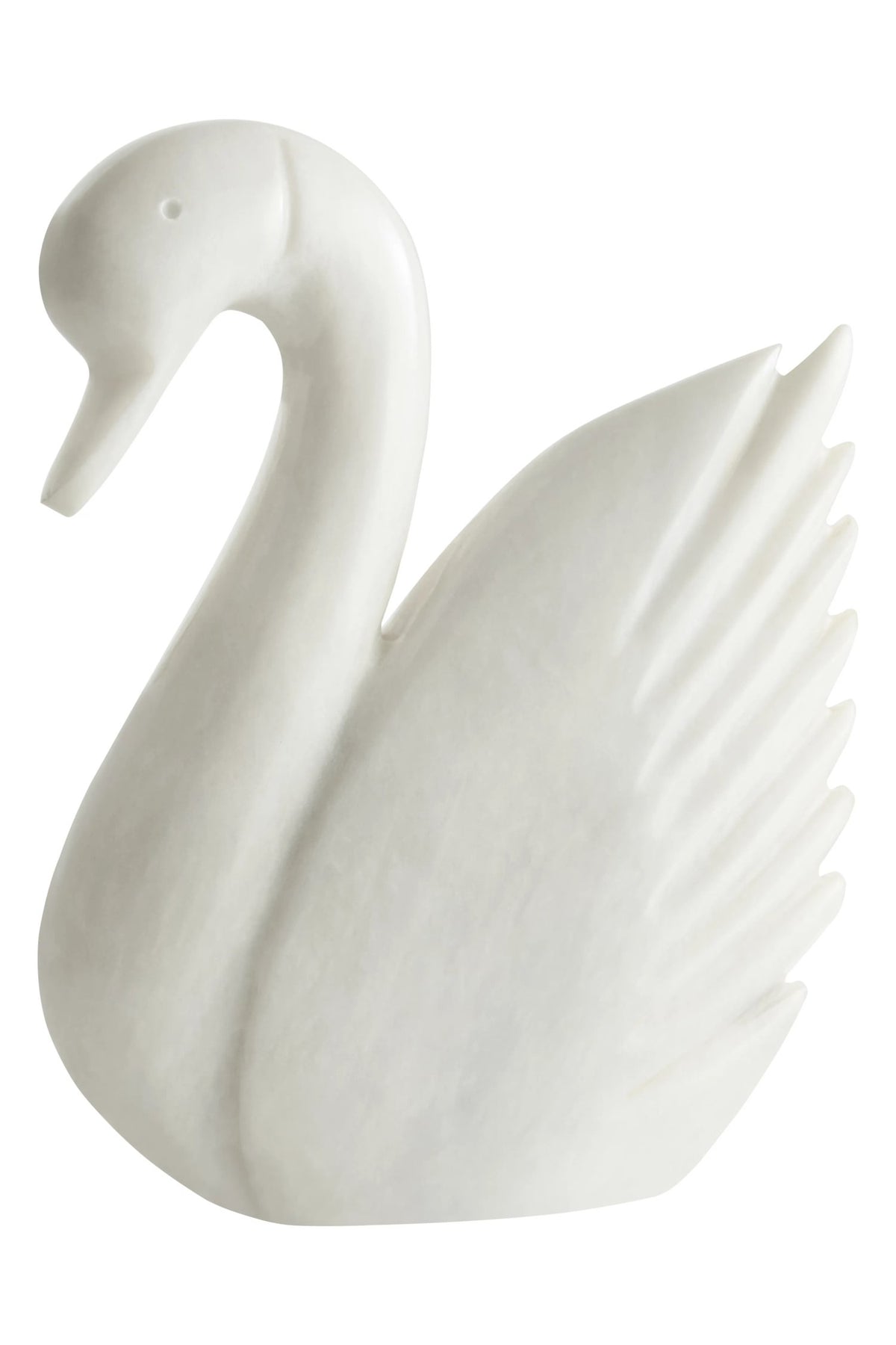 Hyvath White Marble Decorative Swan image 1