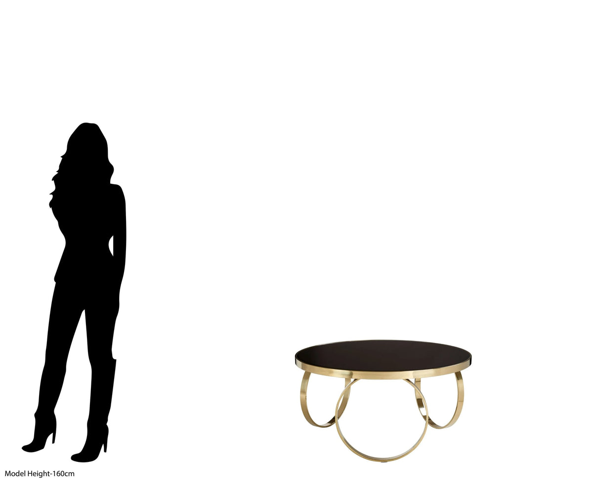 Zelath Black Mirror Gold Coffee Table image 4