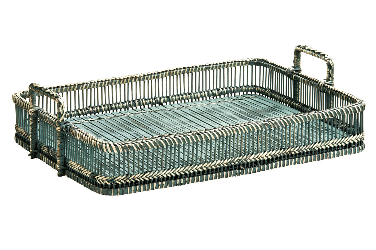 Lincoln Rattan Bamboo Grey Washed Tray image 1