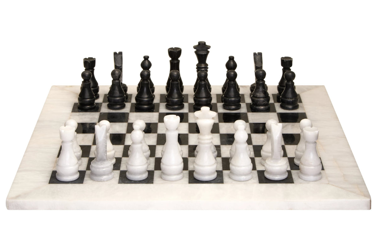 Yolwyn White Black Marble Chess Set image 1