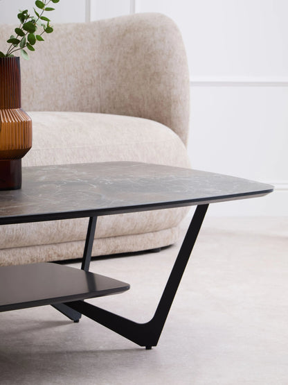 Grosseto Grey Ceramic Marble Coffee Table image 6