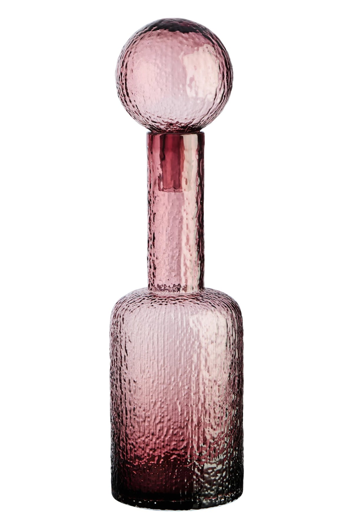 Cottingham Pink Textured Glass Small Bottle image 1