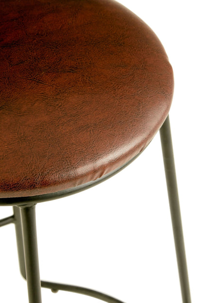 Worksop Faux Leather Bar Stool Metal Legs