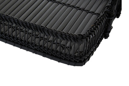 Ashwell Black Rattan Bamboo Rectangular Tray image 7