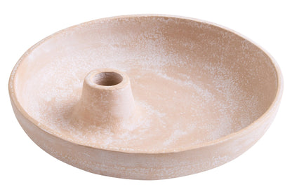 Andervik Beige Whitewash Textured Candle Holder image 1