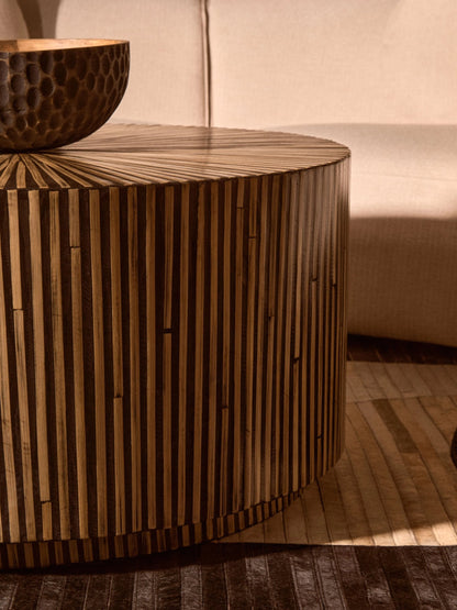 Selma Black Bamboo Inlay Coffee Table image 5