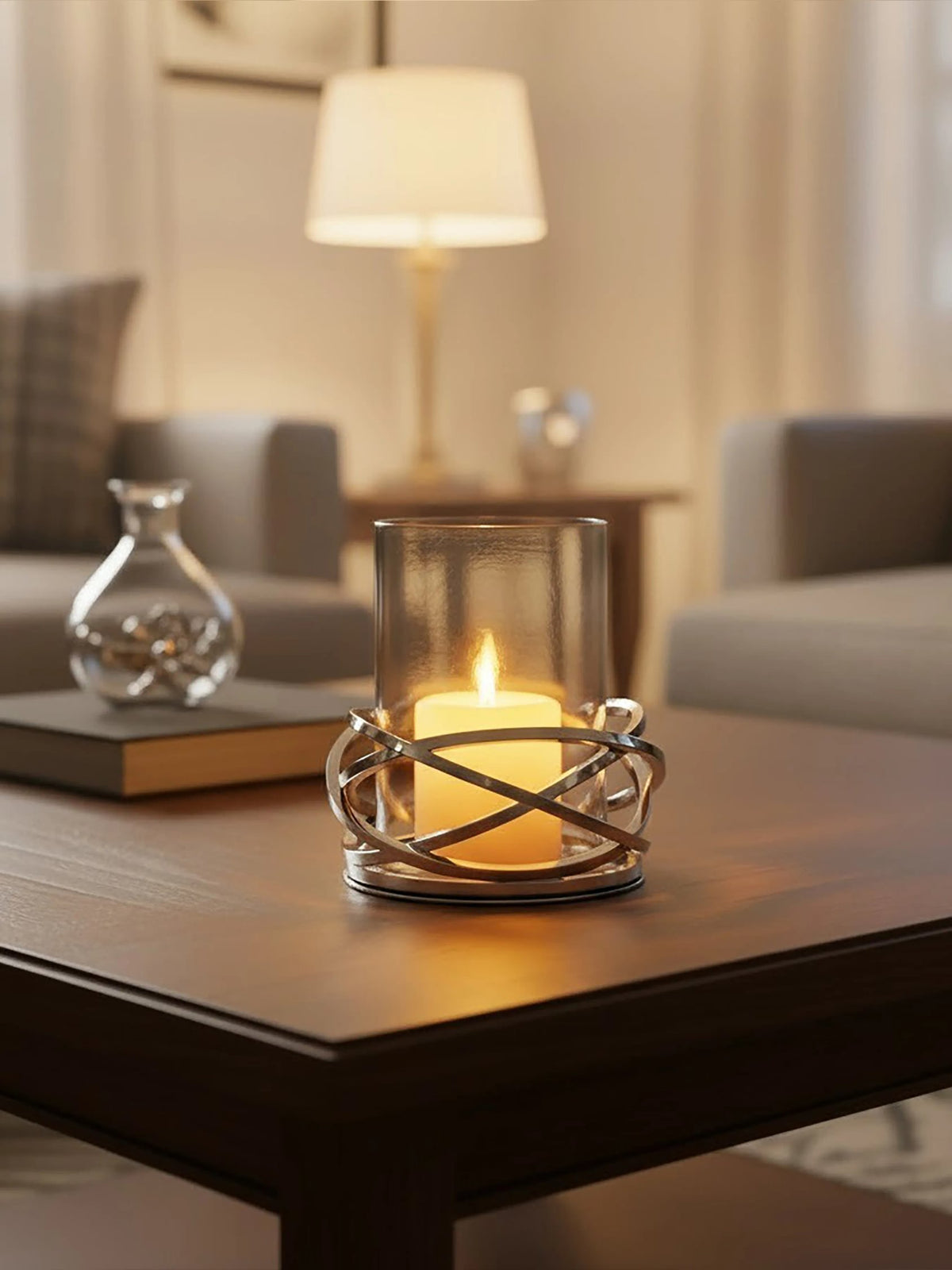 Crowbora Silver Small Twist Candle Holder image 9