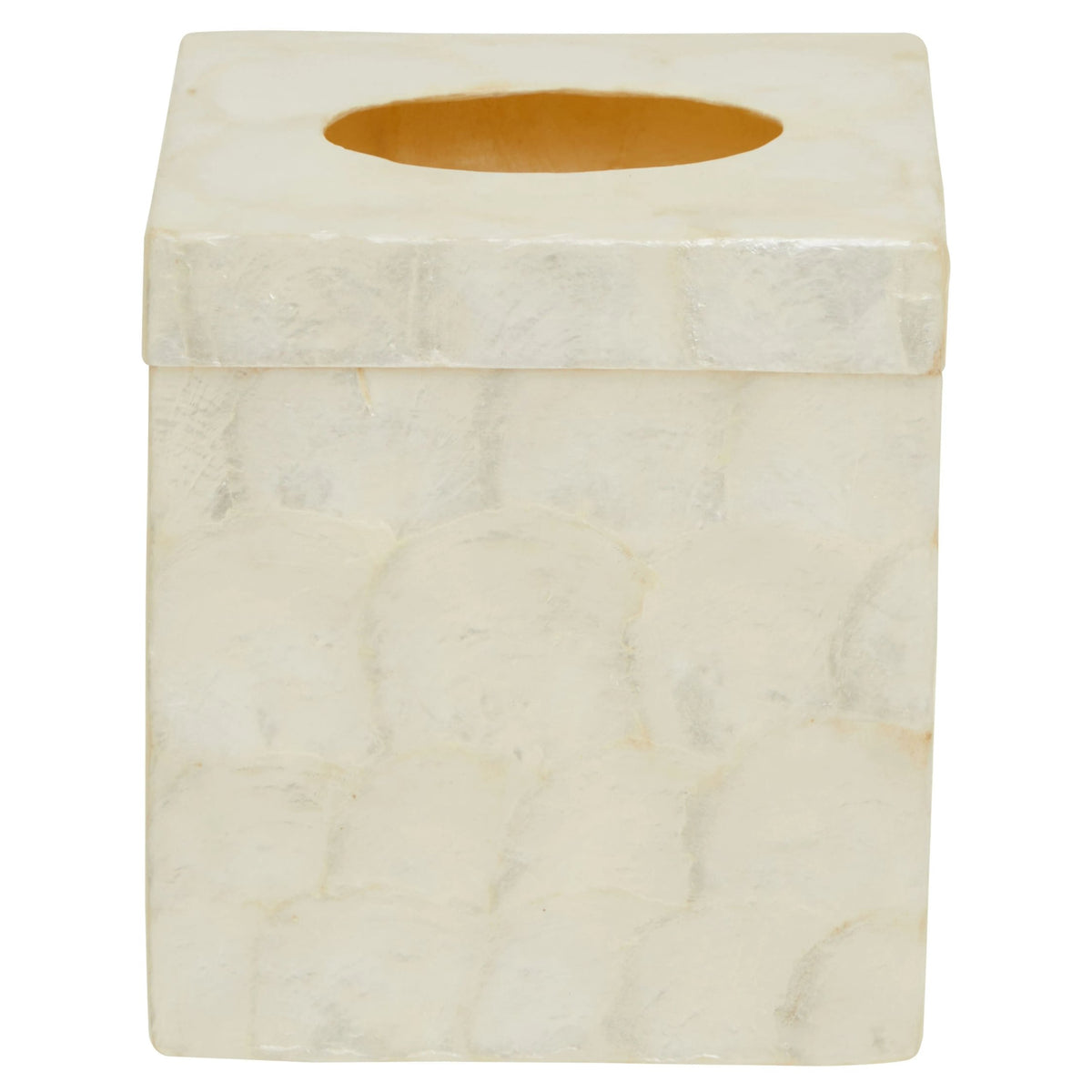 Johara White Shell Square Tissue Box image 2