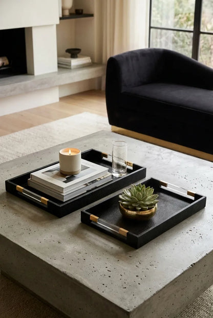 Rochester Set Black Shagreen Trays Tray image 5