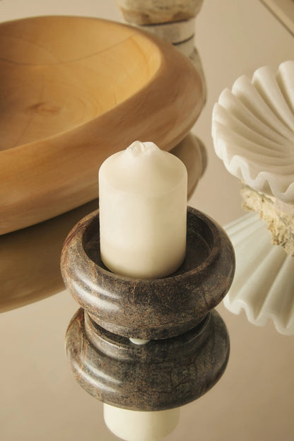 Lipari Forest Green Marble Candle Holder image 9