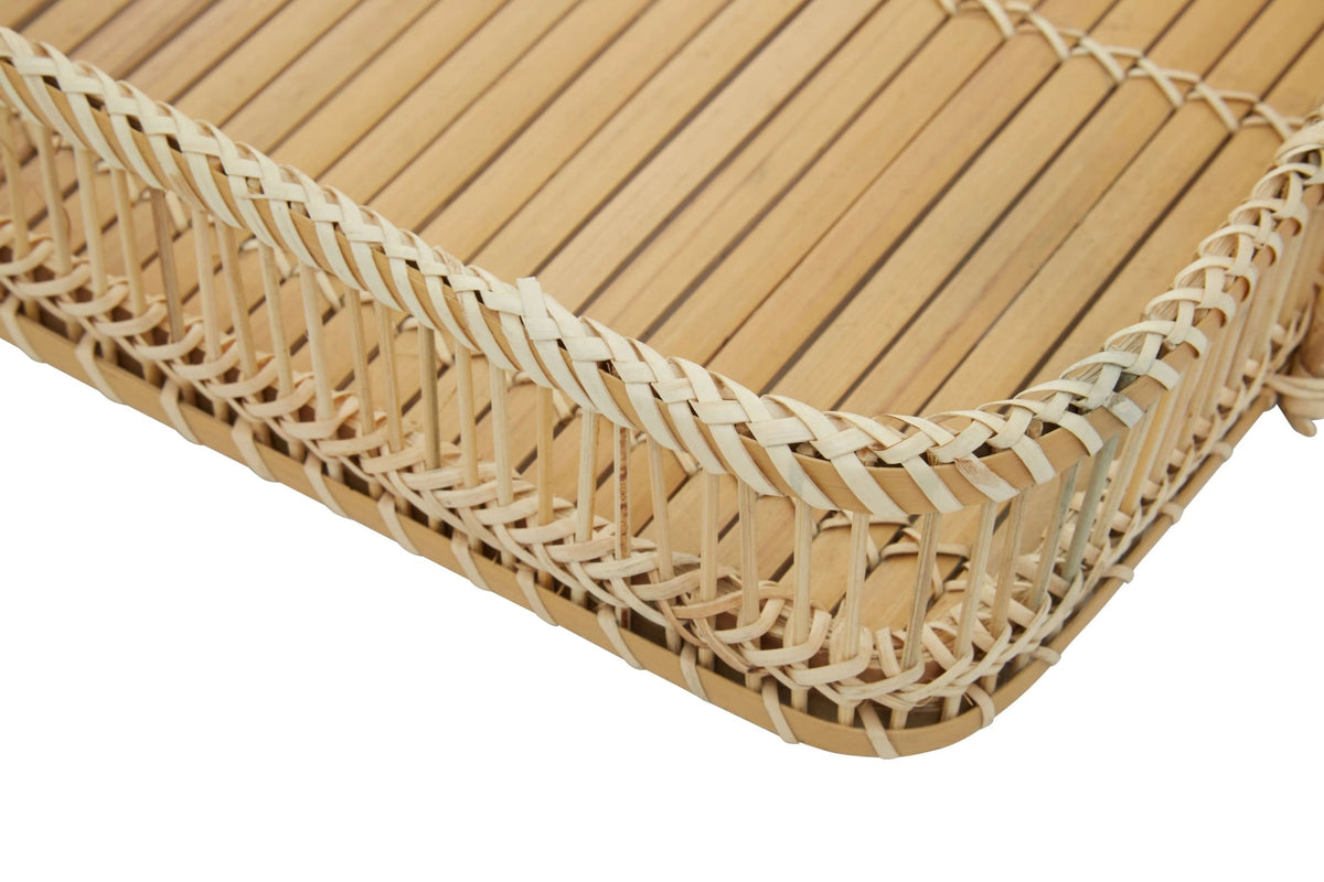 Foligno Rattan Bamboo Natural Rectangular Tray image 9