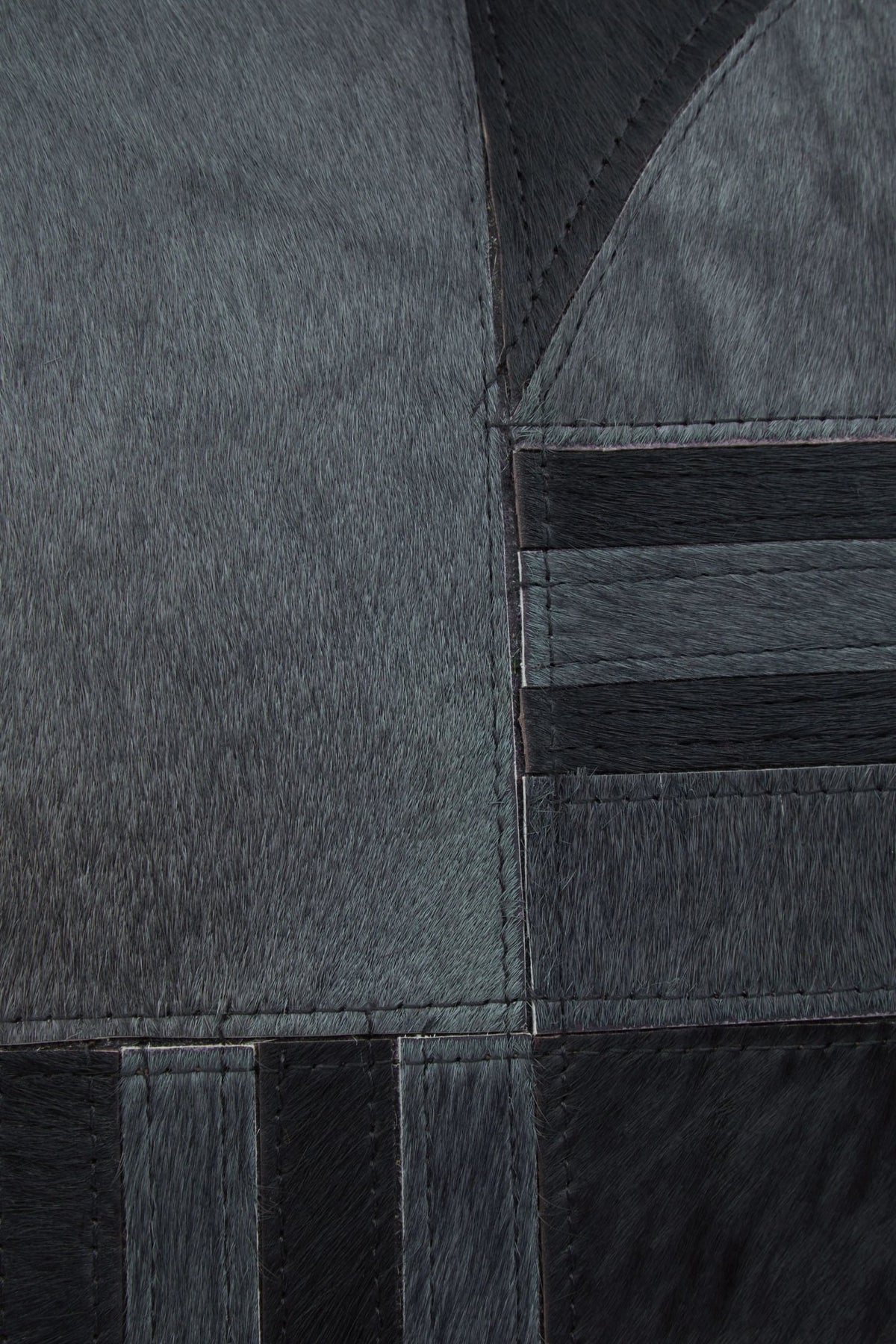 Ebba Black Grey Hair-on Leather Cushion image 8