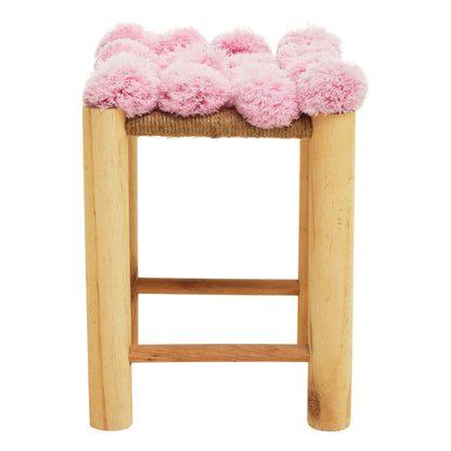 Kajvik Village Pink Pom Pom Stool