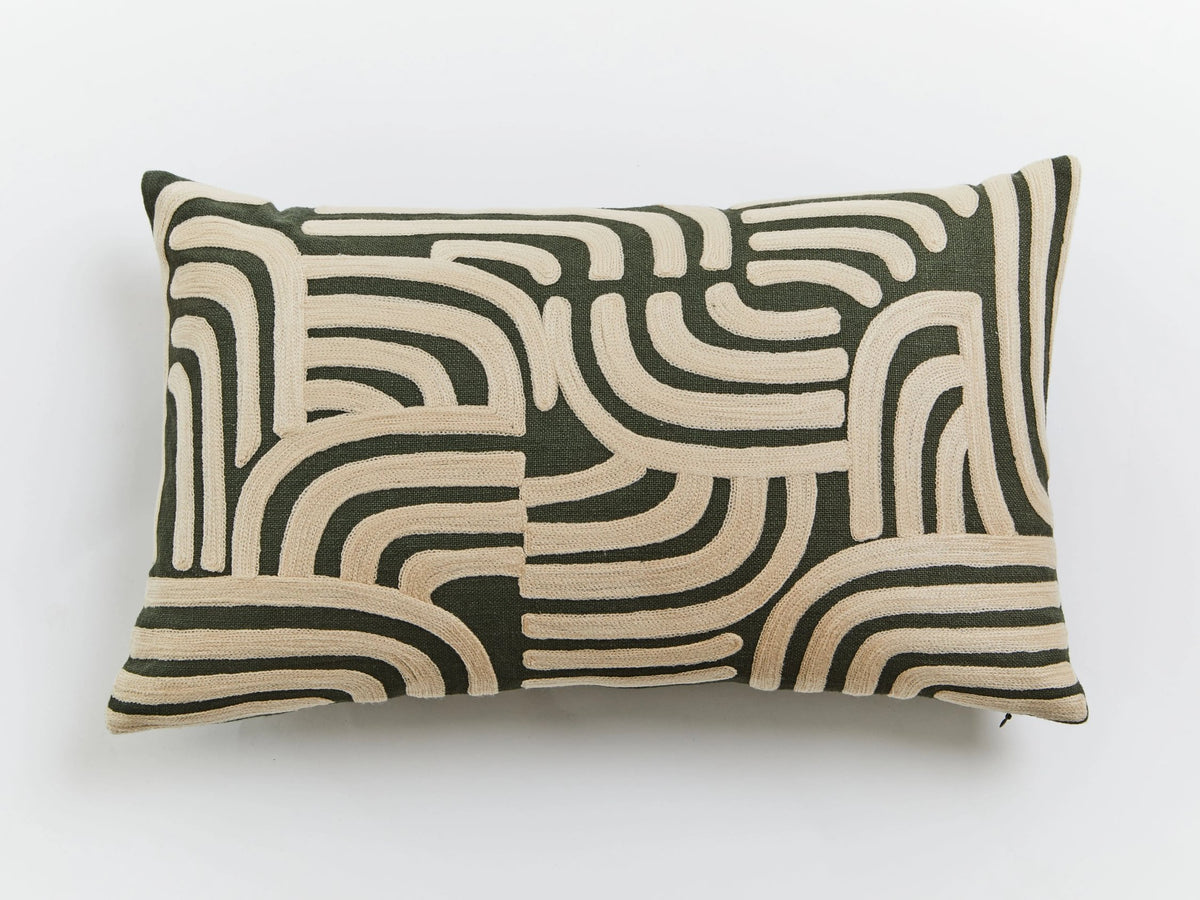 Arco Natural Green Rectangular Cushion image 2