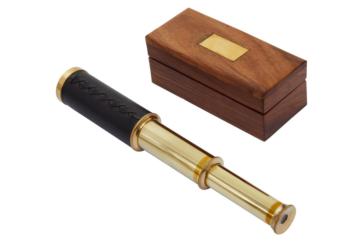 Alesund Brown Leather Telescope Wooden Box image 3