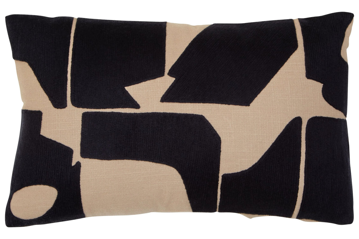 Lerici Black Natural Rectangular Cushion image 1