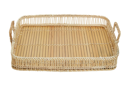 Foligno Rattan Bamboo Natural Rectangular Tray image 2