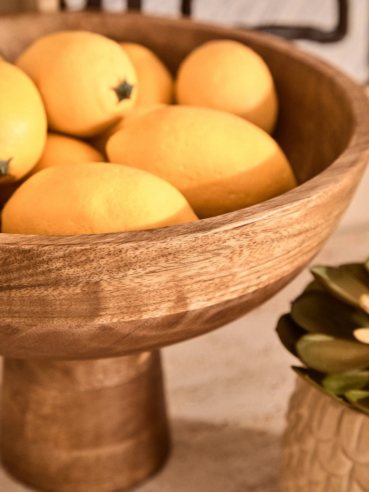Cambridge Mango Wood Pedestal Fruit Bowl image 4