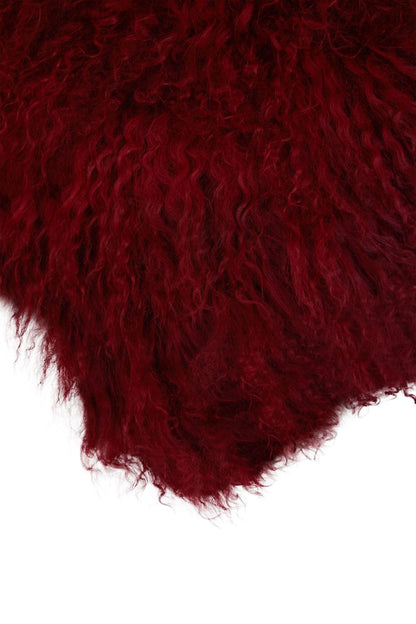 Sater Mongolian Fur Maroon Square Cushion image 9