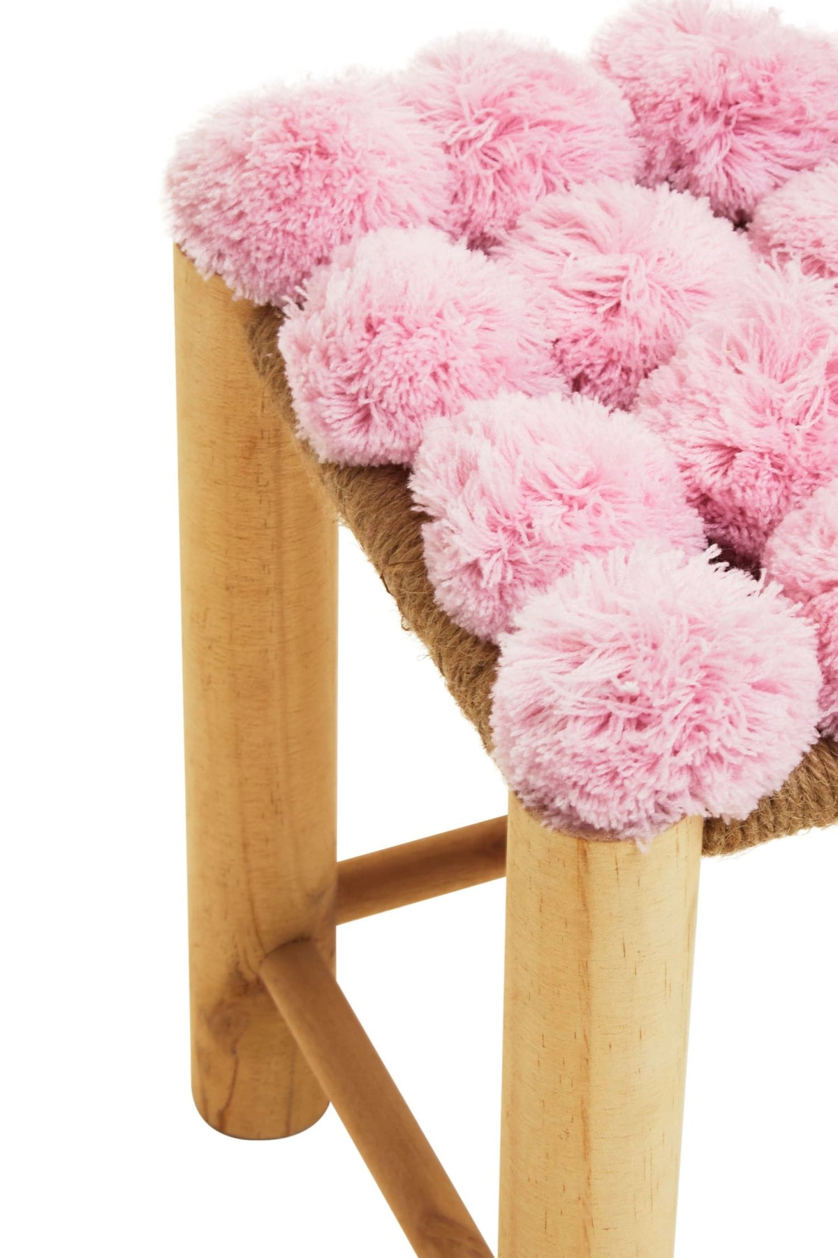 Kajvik Village Pink Pom Pom Stool