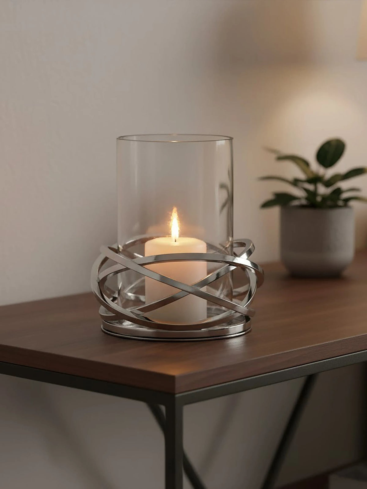 Crowbora Silver Small Twist Candle Holder image 7