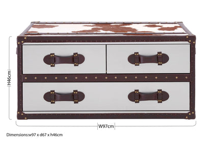Tentera Brown White Hair-on Coffee Table image 3