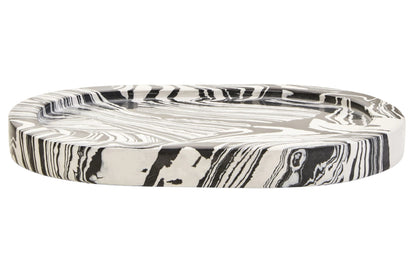 Vynquin Black White Marble Oval Tray image 1