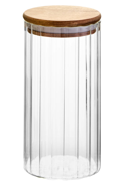 Mylvana Ribbed Acacia Jar 800ml image 1
