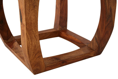 Draovik Sheesham Wood Jute Boho Stool