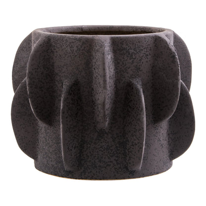 Grivik Black Textured Stoneware Small Planter image 1