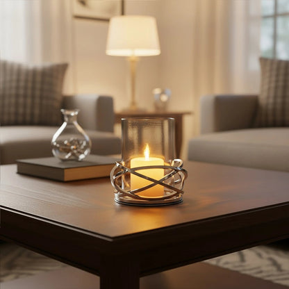Crowbora Silver Small Twist Candle Holder image 10