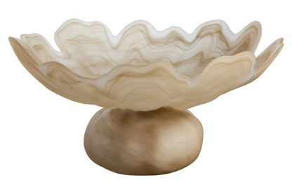 Dolvath Natural Fluted Glass Pedestal Bowl image 1