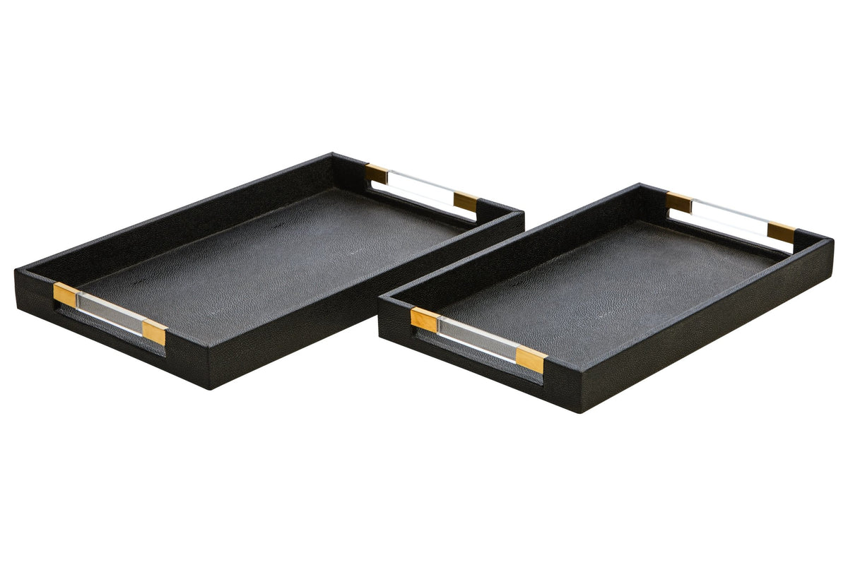 Rochester Set Black Shagreen Trays Tray image 2