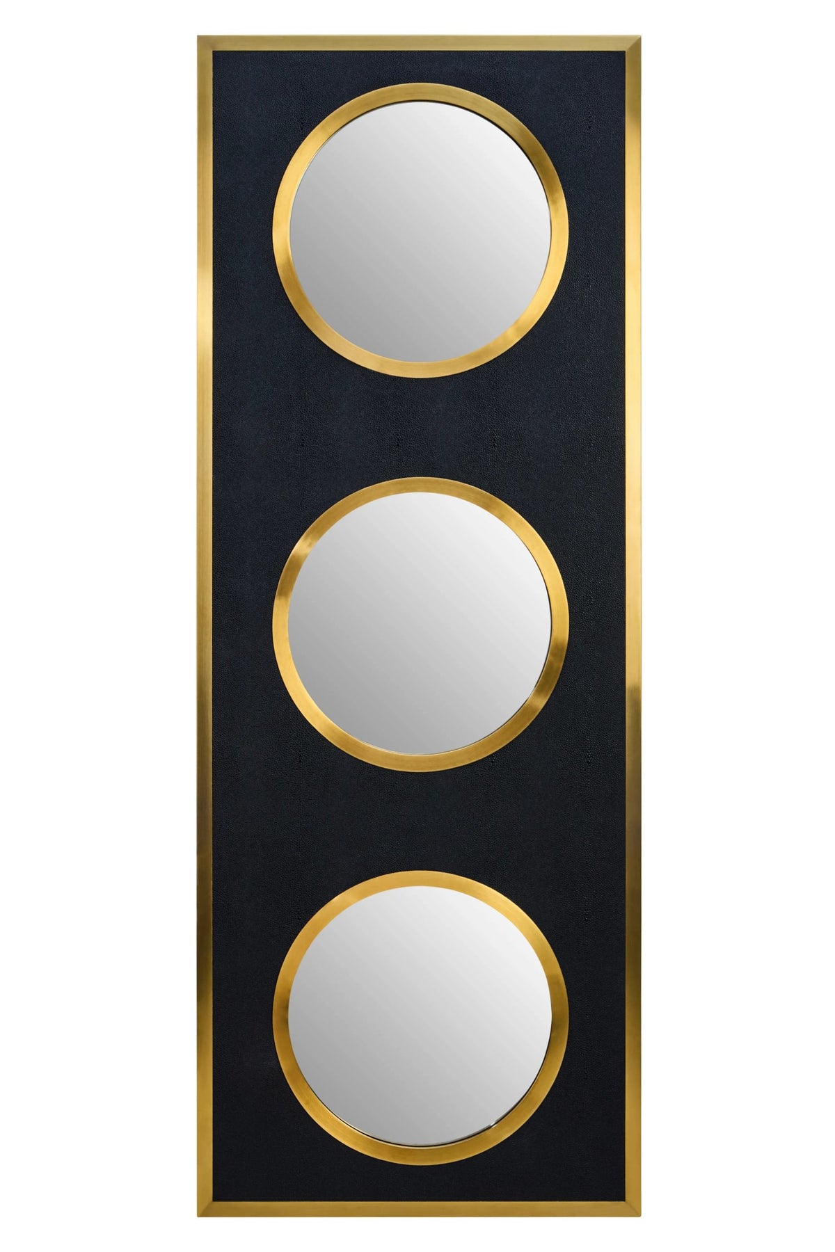 Galvik Black Shagreen Gold Wall Mirror image 1