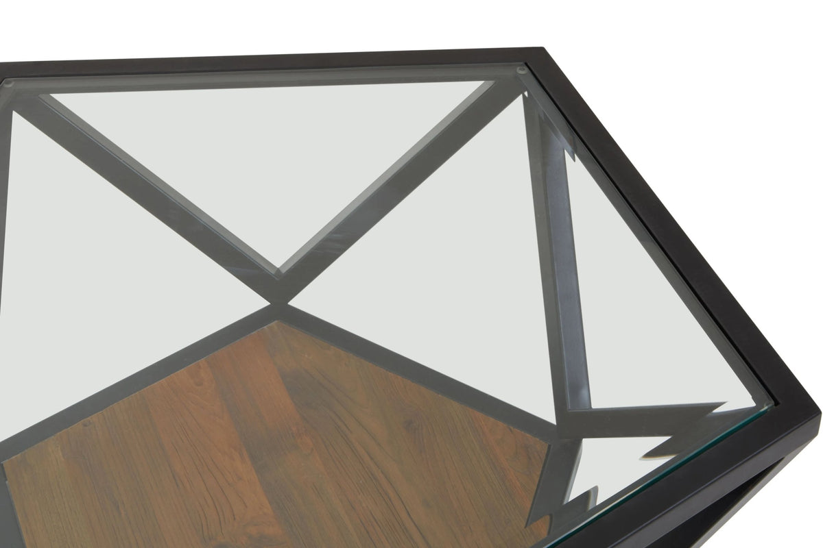 Folvik Hexagon Glass Black Coffee Table image 7