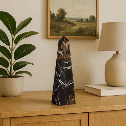 Olavik Large Black Marble Obelisk
