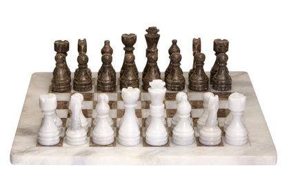 Carbonia White Grey Marble Chess Set image 1