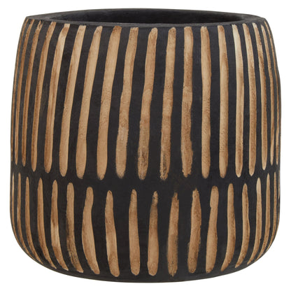 Andria Large Natural Black Wooden Planter image 1