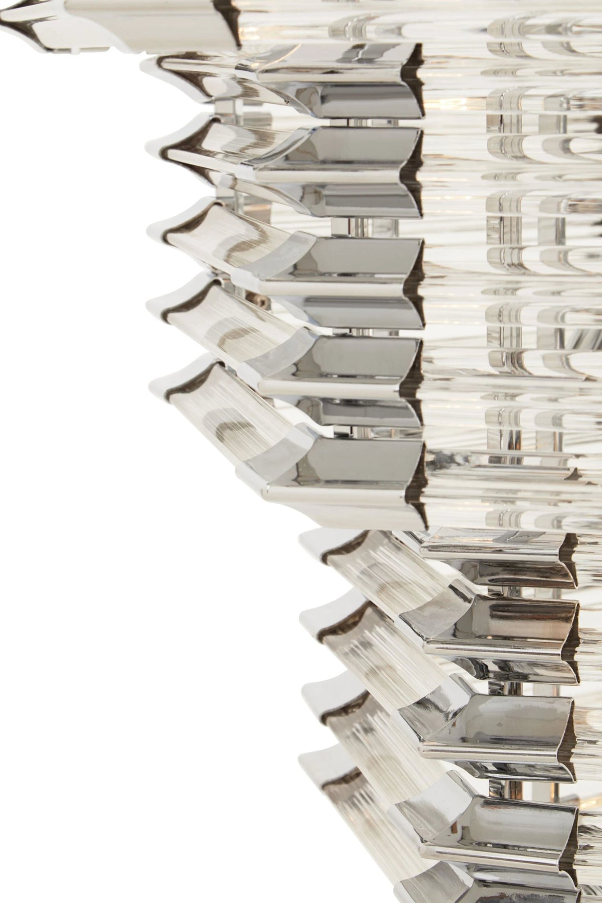 Mertona Glass Chrome Prism Light Fifteen Bulbs