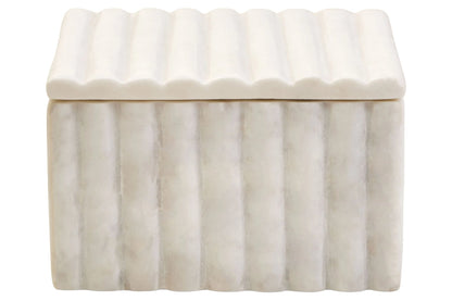 Vetlanda White Marble Fluted Square Box image 1