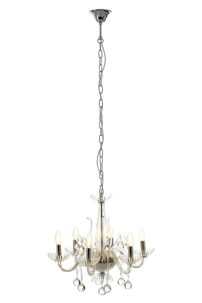 Covelleth 6 Bulb Clear Crystal Chandelier