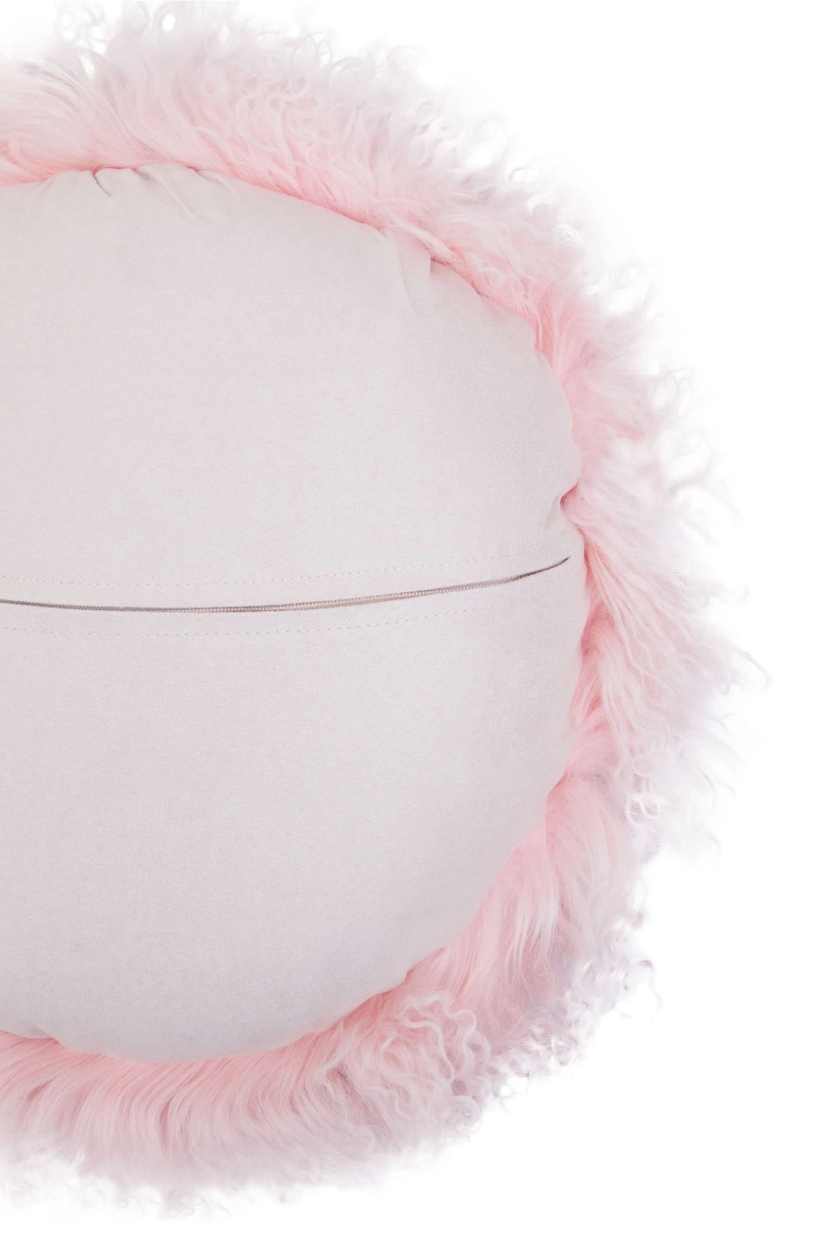 Ivovora Mongolian Fur Pink Round Cushion image 16