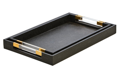 Rochester Set Black Shagreen Trays Tray image 4